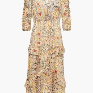 Ba&sh midi maxi dress shiny floral